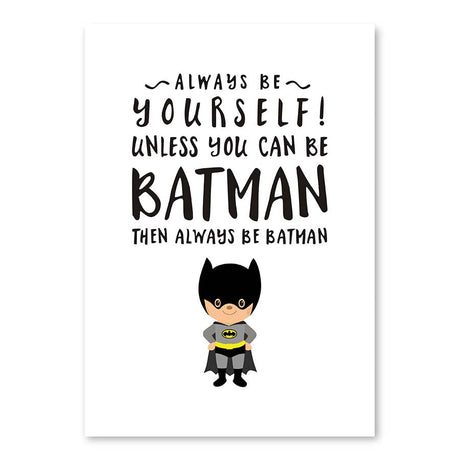 Kids Cartoon Superhero Batman Superman Wall Art Poster Print