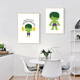 Kids Cartoon Superhero Batman Superman Wall Art Poster Print