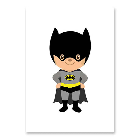 Kids Cartoon Superhero Batman Superman Wall Art Poster Print