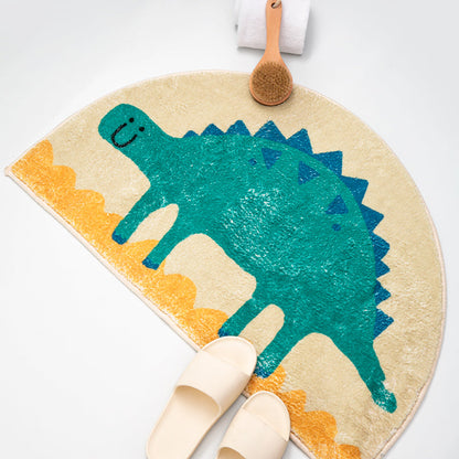 Cartoon Dinosaur Semicircle Bath Mat