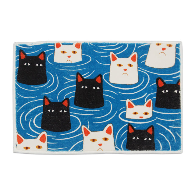 Cat in Water Bath Mat