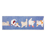 Cats at Play Blue Ground Bedroom Mat