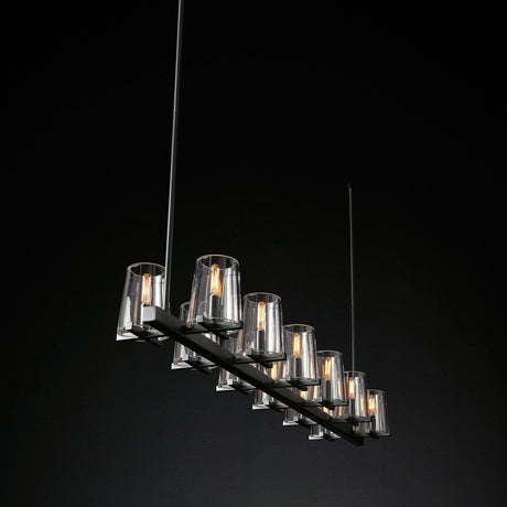 Clear Glass Linear Chandelier