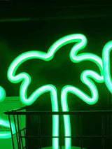 Green Color Coconut Tree Shaped Night Light 1pc