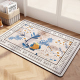 Colorful Bird and Floral Soft Diatomaceous Earth Bath Mat