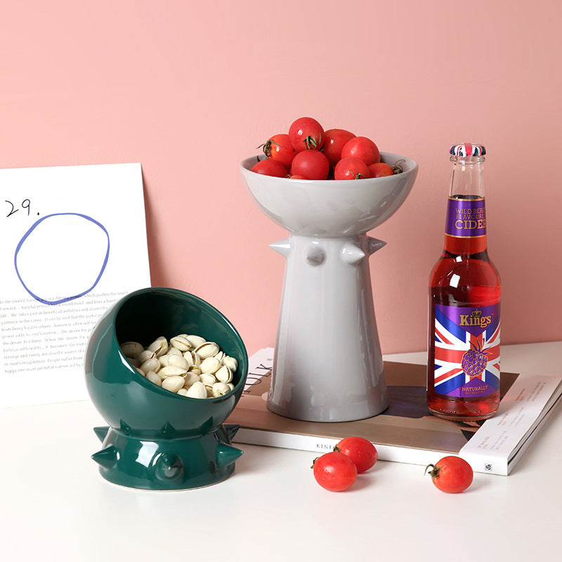 Modern Spiky Ceramic Fruit Snack Bowl Ornaments