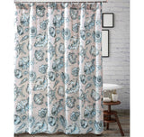 Feblilac Green Sea Conch Ground Shower Curtain with Hooks, Floral Bathroom Curtains with Ring, Unique Bathroom décor, Boho Shower Curtain, Customized Bathroom Curtains, Extra Long Shower Curtain