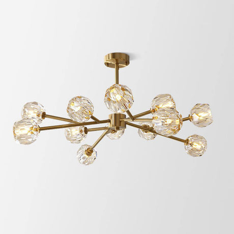 Crystal Ball Round Cluster Chandelier