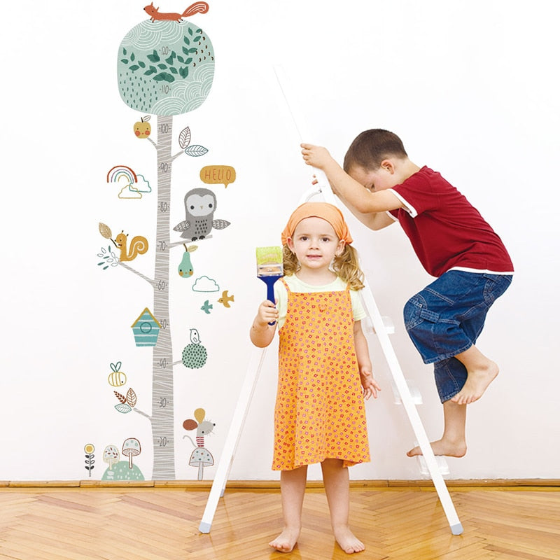 Adorable Height Measurement Chart Wall Sticker for Kids Room