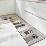 Feblilac Cute Cat's Paw Animal PVC Leather Kitchen Mat