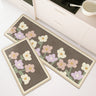 Feblilac Lovely Flower Garden PVC Leather Kitchen Mat