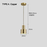 Brass Cylinder Pendant Light