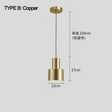 Brass Cylinder Pendant Light