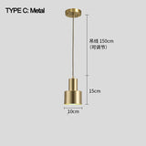 Brass Cylinder Pendant Light