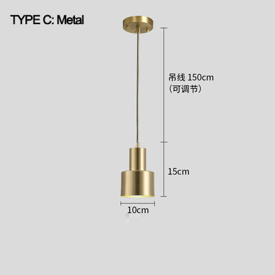 Brass Cylinder Pendant Light