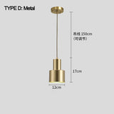 Brass Cylinder Pendant Light