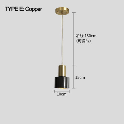 Brass Cylinder Pendant Light