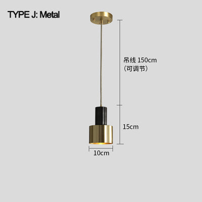 Brass Cylinder Pendant Light