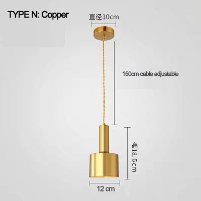 Brass Cylinder Pendant Light