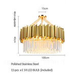 Empire 1 Crsytal Chandelier Round Gold