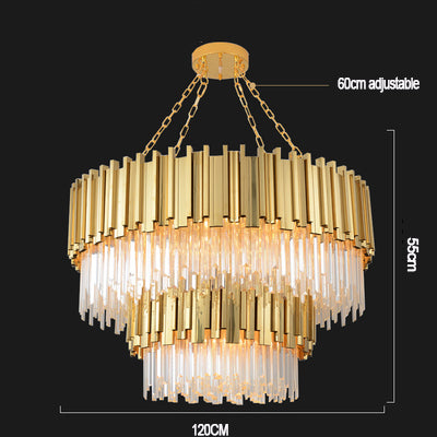 Empire Chandelier 2 overlapping Crystal Lamp