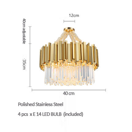 Empire 1 Crsytal Chandelier Round Gold