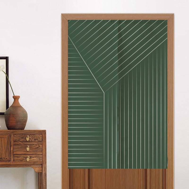 White Line Green Ground Door Curtain