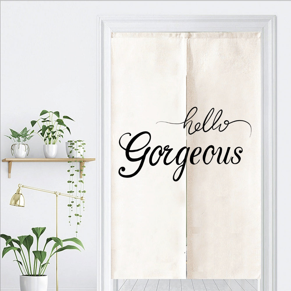 Hello Gorgeous White Ground Door Curtain