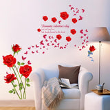 Red Rose Wall Decals