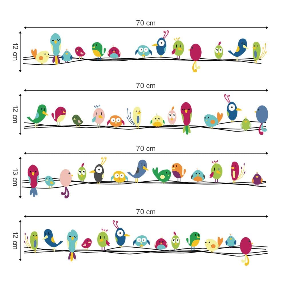 Colorful Birds Wall Decals