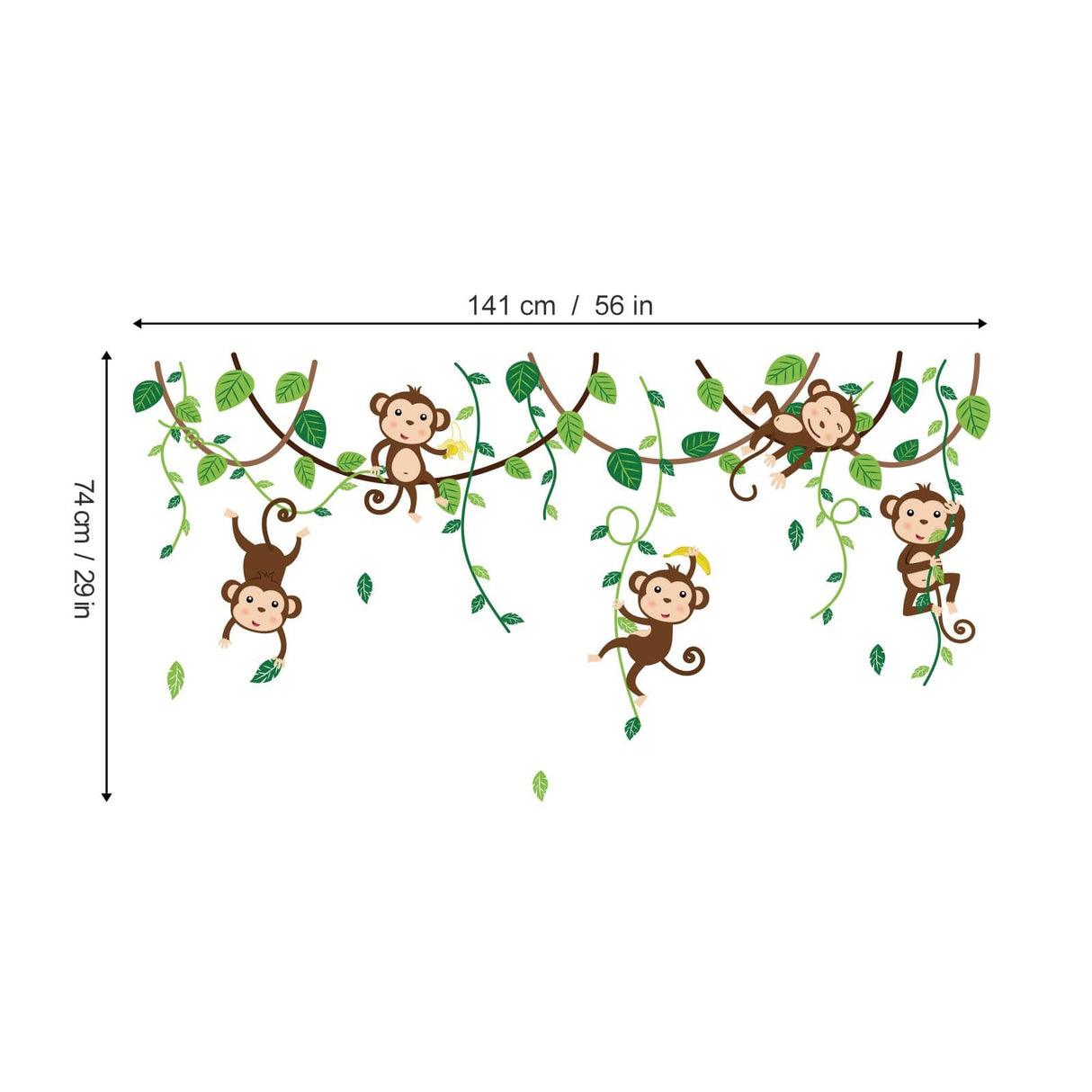 Monkey Climbing Tree Wall Decals