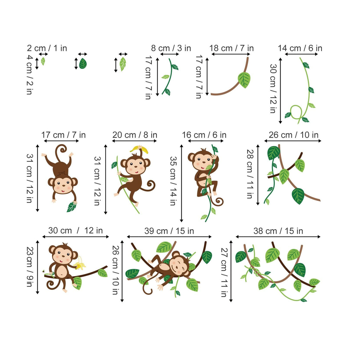 Monkey Climbing Tree Wall Decals