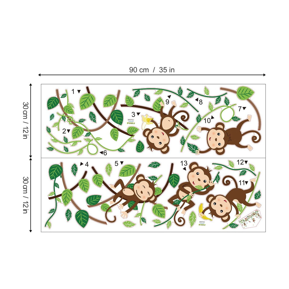 Monkey Climbing Tree Wall Decals