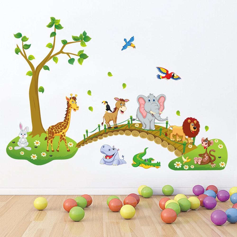 Jungle Animals Tree Wall Decals