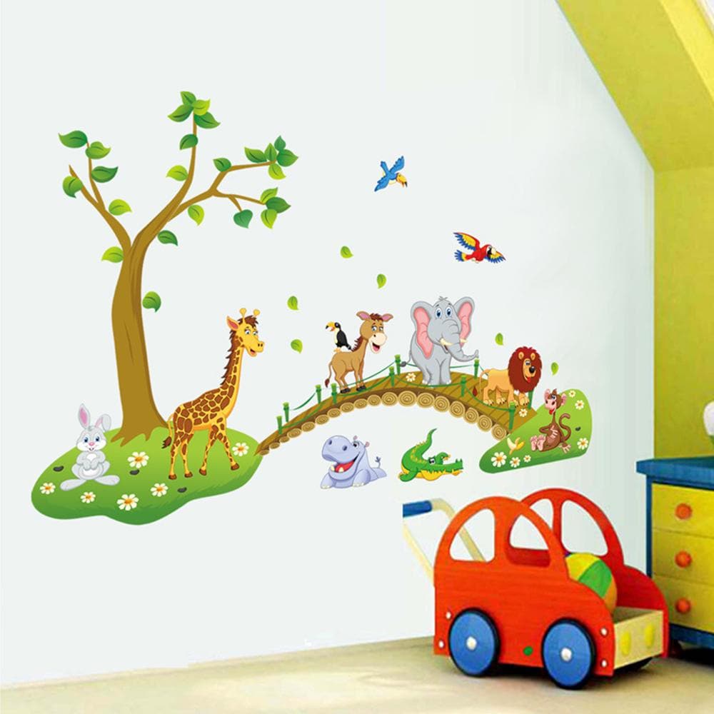 Jungle Animals Tree Wall Decals