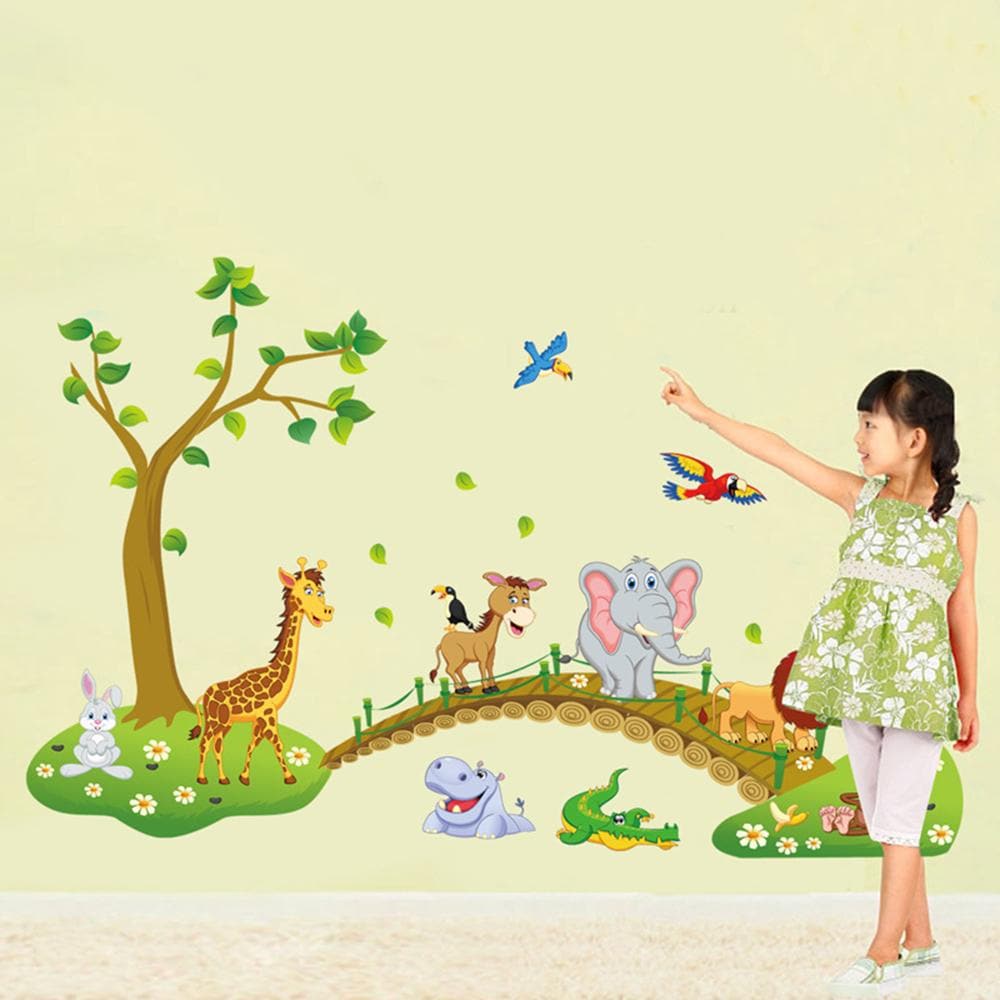 Jungle Animals Tree Wall Decals