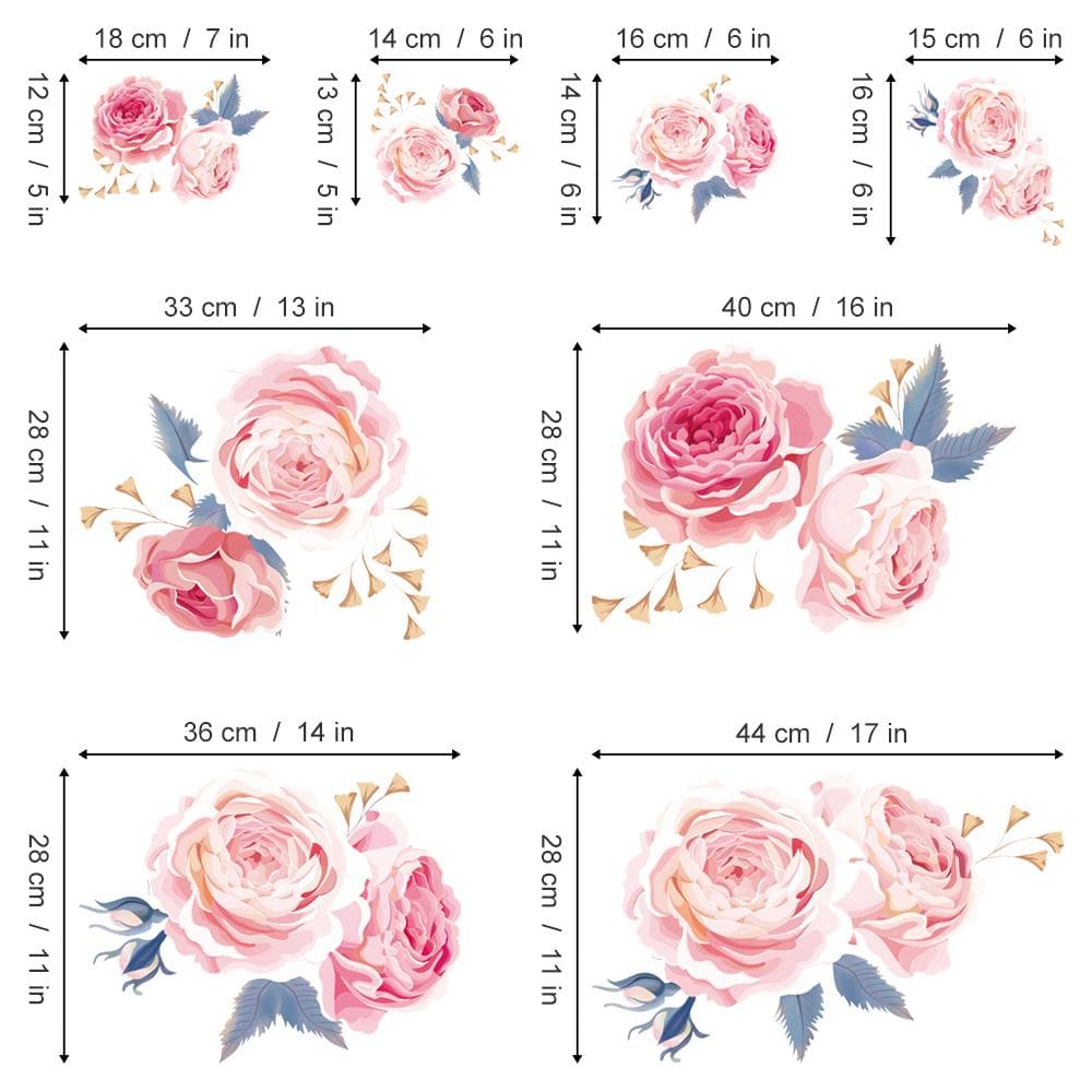 Pink Rose Wall Decals