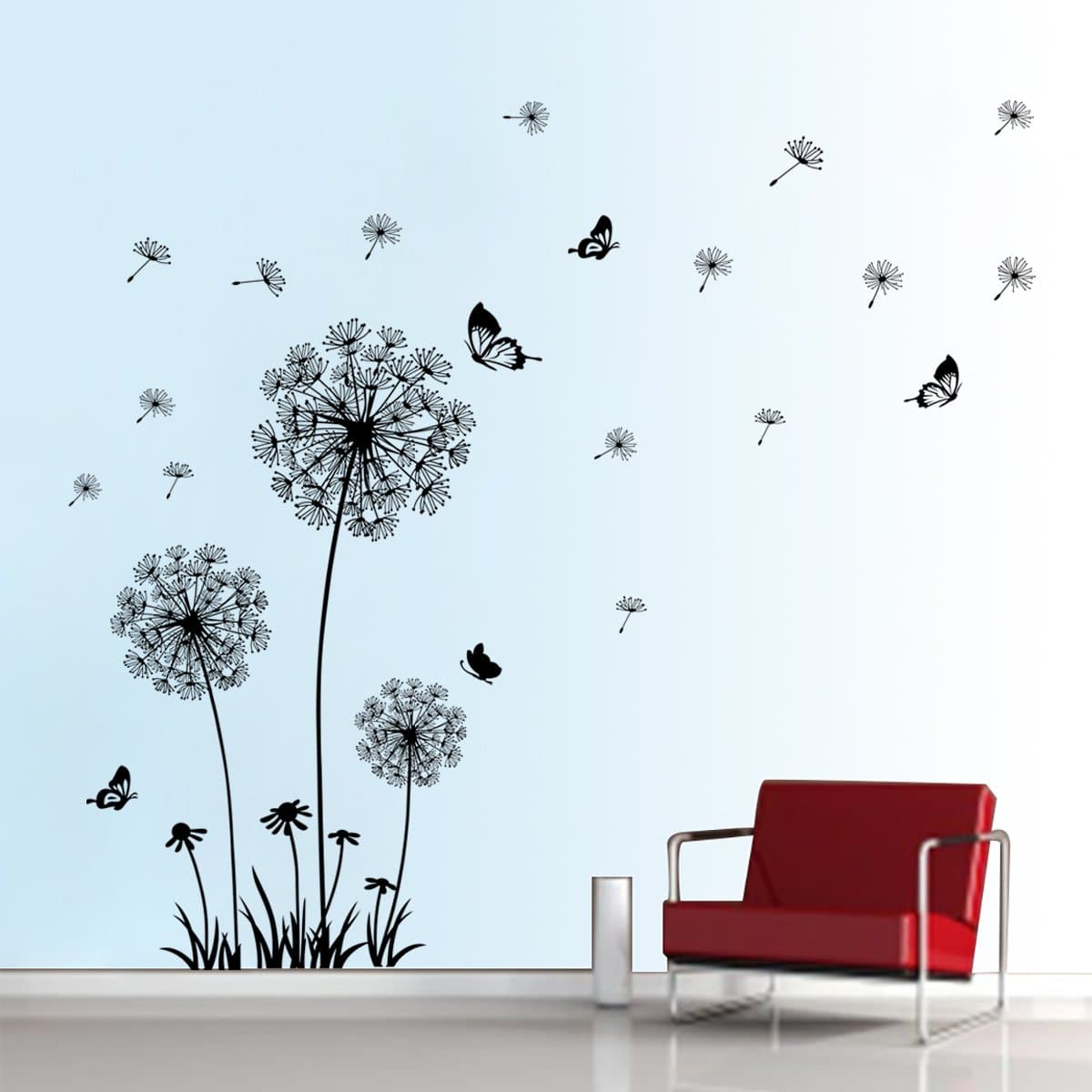 Dandelion Flying Butterflies Wall Decals