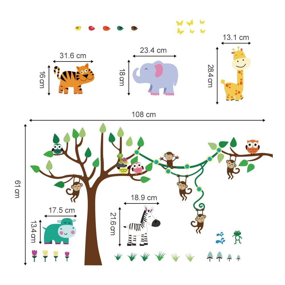 Animals Tree Wall Decals