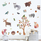 Animals and Tree Wall Decals