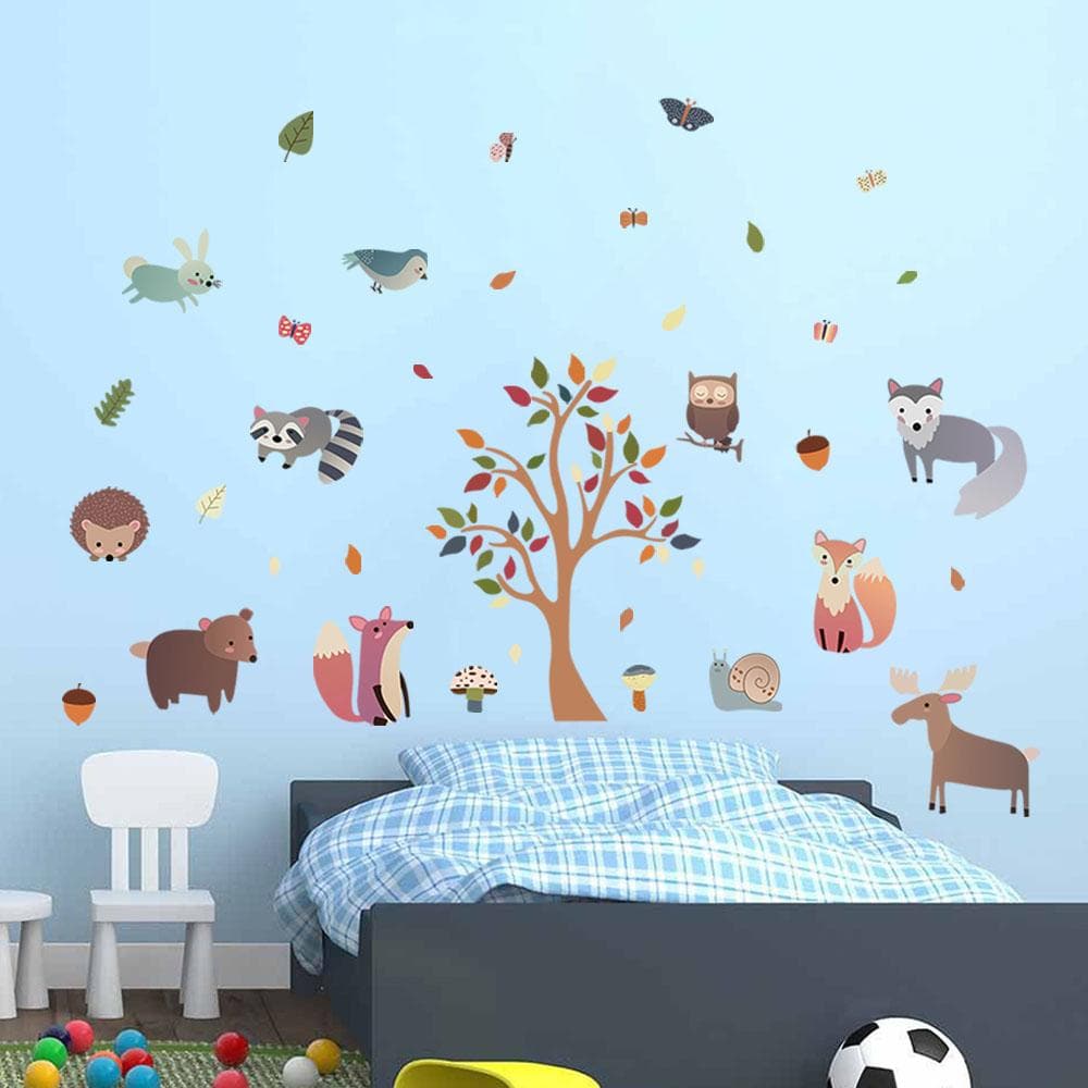 Animals and Tree Wall Decals