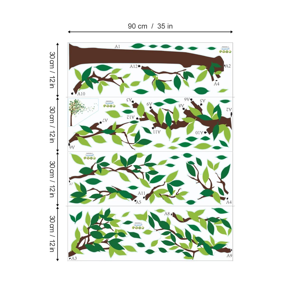 Green Tree Wall Decals