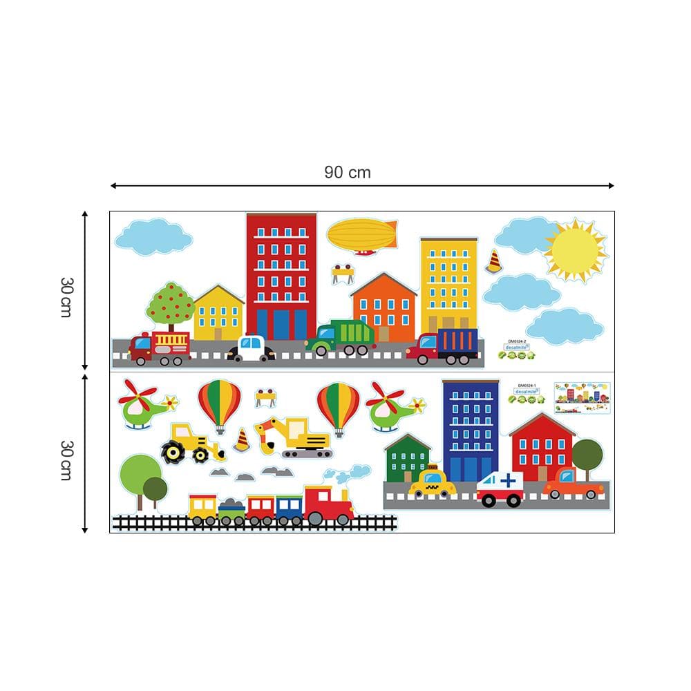 Construction Transportation Cars Wall Decals