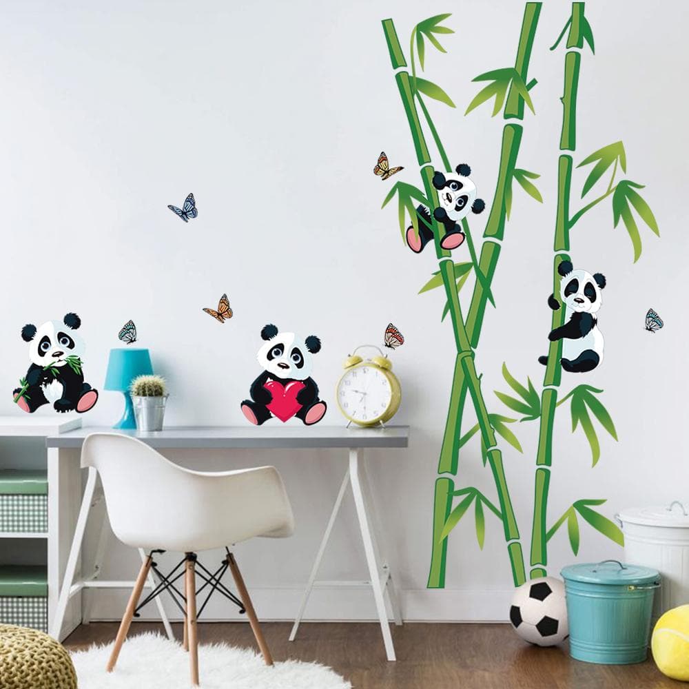 Panda and Bamboo Wall Decals