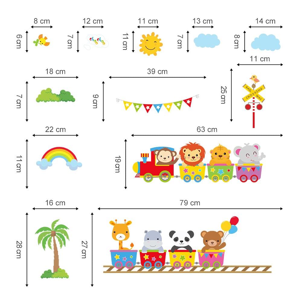 Animal Train Wall Decals