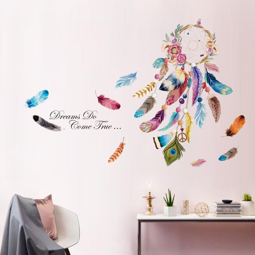 Dream Catcher Feathers Wall Decals