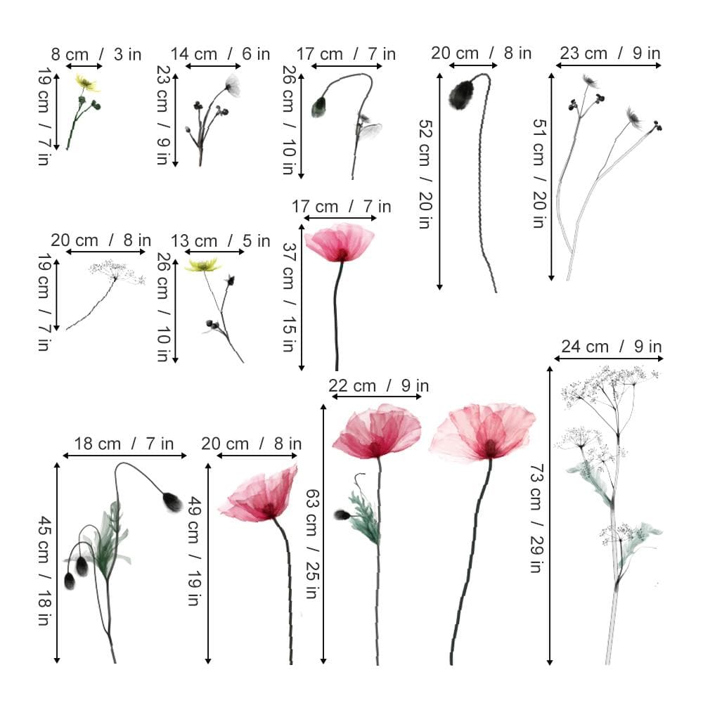 Poppies Flower Wall Decals