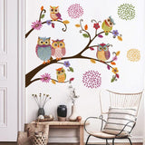 Owl Tree Flower Wall Decals