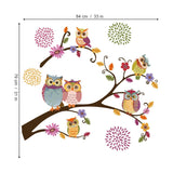 Owl Tree Flower Wall Decals