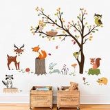 Woodland Animals Tree Wall Decals